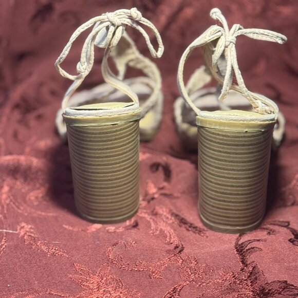 JustFab Light Pink Brenda Braided Strap Open Toe Wedge Heel - Picture 2 of 4